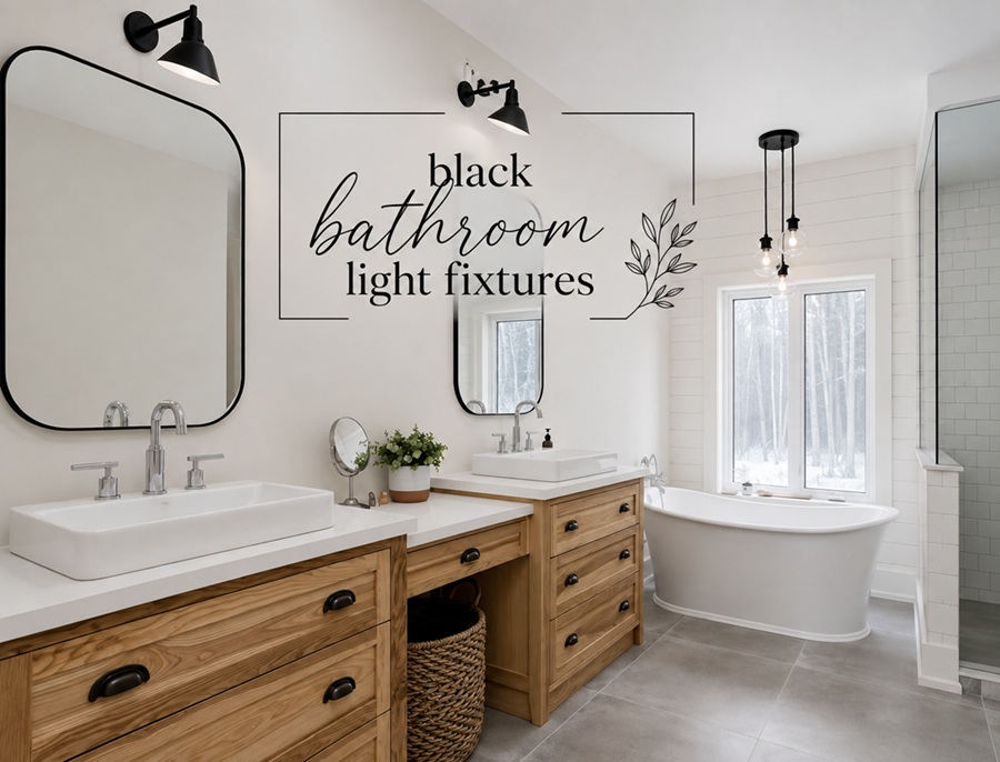 black bathroom light fixtures